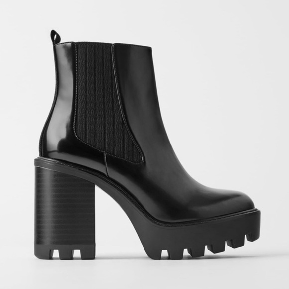 Zara Shoes - ZARA Platform Heel Lug Booties